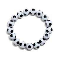 Смола браслеты, канифоль, Футбол, Другое покрытие, Мужская, белый, 12mm, длина:Приблизительно 19 см, продается Strand