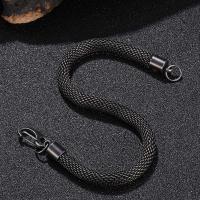 316 Stainless Steel Bracelet, plated, Unisex & snake chain, black, 6.5mm Approx 23 cm 