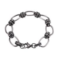 316 Stainless Steel Bracelet, plated, Unisex & rope chain, silver color, 13mm Approx 22.5 cm 