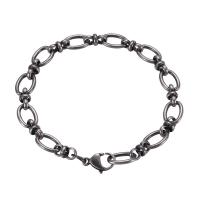 316 Stainless Steel Bracelet, plated, Unisex & rope chain, silver color, 10mm Approx 22 cm 