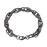 316 Stainless Steel Bracelet, plated, byzantine chain & Unisex, silver color, 10mm Approx 23.5 cm 