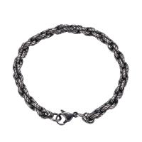 316 Stainless Steel Bracelet, plated, Double Layer & Unisex & rope chain, silver color, 5mm Approx 22.5 cm 