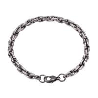 316 Stainless Steel Bracelet, plated, Unisex & rope chain, silver color, 6mm Approx 22.8 cm 