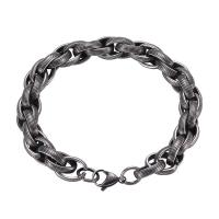 316 Stainless Steel Bracelet, plated, Unisex & rolo chain, silver color, 11mm Approx 22 cm 