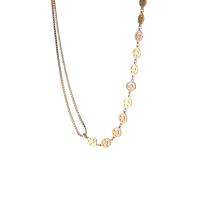 Латунь цепи ожерелье, Улыбаясь лицо, плакирован золотом, Мужская & Цепной ящик, Золотой длина:Приблизительно 60 см, продается PC