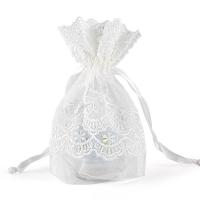Gauze Drawstring Bag, transparent, white 