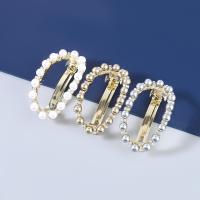 Hair Barrettes, Zinc Alloy, with ABS Plastic Pearl, fashion jewelry & for woman & with rhinestone 