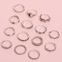Zink-Legierung Ring Set, Zinklegierung, plattiert, 14 Stück & Modeschmuck & Tai Ji & für Frau & Emaille, verkauft von setzen