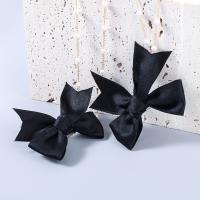 Alligator Hair Clip, Zinc Alloy, with ABS Plastic Pearl & Cloth, Bowknot, fashion jewelry & for woman, black 