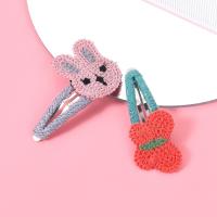 Hair Snap Clips, Zinc Alloy, with Cotton Thread, 2 pieces & fashion jewelry & for woman 