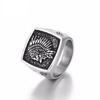 Titanium Steel Finger Ring, polished & for man, silver color, 10mm 