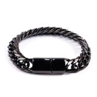 Titanium Steel Bracelet, polished, curb chain & for man 13mm Approx 22 cm 