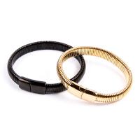 Titanium Steel Bracelet & Bangle, polished, Unisex & snake chain 10mm Approx 22 cm 