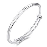 Brass Bangle, silver color plated, Adjustable & for woman, silver color Approx 17 cm 
