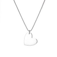Stainless Steel Jewelry Necklace, Heart, plated, Unisex, silver color, 2.5mm cm 