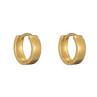 Brass Huggie Hoop Earring, plated, Unisex, golden 