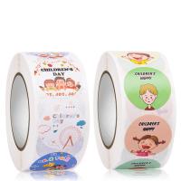 Adhesive Sticker Sealing Sticker, with Copper Printing Paper, Round, printing, for children 25mm 