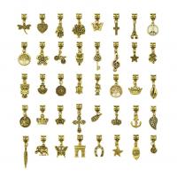 Colgantes de Europeo de aleación de cinc, aleación de zinc, chapado en color dorado antiguo, mixto, 12-23mm, 40PCs/Set, Vendido por Set