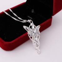 Rhinestone Zinc Alloy Necklace, silver color plated, Unisex & with rhinestone Approx 19.68 Inch 