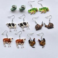 Acrylic Drop Earring, with Zinc Alloy, Animal, plated & for woman 