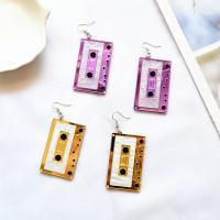 Acrylic Drop Earring, with Zinc Alloy, cassette, for woman 