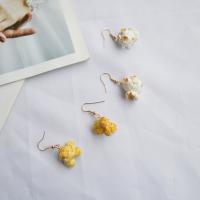 Resin Drop Earring, with Zinc Alloy, Popcorn, for woman 40mm 