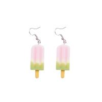 Resin Drop Earring, with Zinc Alloy, Ice Cream & for woman 