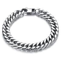 Stainless Steel Bracelet, polished & curb chain & for man, original color 