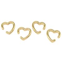 Ohrring-Manschette, Messing, Herz, für Frau, goldfarben, 17x17x2mm, verkauft von Paar