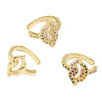 Earring Cuff and Wraps, Brass, Lip, micro pave cubic zirconia & for woman 