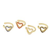 Ohrring-Manschette, Messing, Herz, für Frau & Emaille, keine, 12x8mm, verkauft von Paar