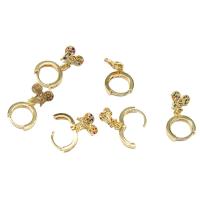 Huggie Hoop Drop Earring, laiton, vélo, pavé de micro zircon & pour femme, doré Vendu par paire