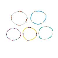 Glass Seed Beads Bracelets, Zinc Alloy, with Seedbead, 5 pieces & fashion jewelry & for woman, multi-colored .16 Inch 