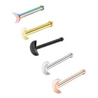 Stainless Steel Nose Piercing Jewelry, Moon, plated, Unisex 
