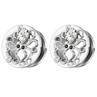 Stainless Steel Piercing Tunnel, plated, Unisex silver color 
