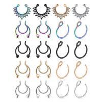 Stainless Steel Nose Piercing Jewelry, plated, Unisex & with rhinestone 9mm 