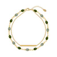 Enamel Zinc Alloy Bracelets, with enamel, gold color plated, Double Layer & for woman, golden, 3mm Approx 20 cm 
