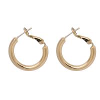 Zinc Alloy Hoop Earring, 925 thailand sterling silver hoop earring, Geometrical Pattern, gold color plated, for woman, golden 