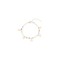 Crystal Bracelets, Brass, with Crystal, with 5cm extender chain, gold color plated, for woman, gold, 5mm Approx 16 cm 