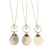 Brass Jewelry Necklace, with Natural Stone, Tassel, plated, for woman & hollow 25mmuff0c18mmuff0c15mm cm 