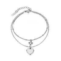 Brass Bracelets, Stainless Steel, with Shell, with 1.77inch extender chain, Heart, plated, for woman 12.5mm .5 Inch 
