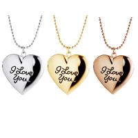 Fashion Locket Necklace, Brass, with 1.97inch extender chain, Heart, plated, for woman .75 Inch 