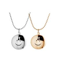 Fashion Locket Necklace, Brass, with 1.97inch extender chain, Smiling Face, plated, for woman .75 Inch 