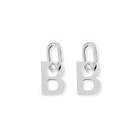 Titanium Steel Earrings, Letter B, plated, for woman 