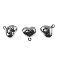 Stainless Steel Bail Bead, Heart, original color 