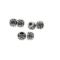 Stainless Steel Beads, Round, plated, DIY & with heart pattern, silver color 