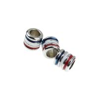 Stainless Steel Tube Beads, Round, DIY & enamel, silver color 