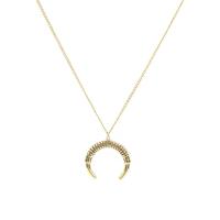 Stainless Steel Jewelry Necklace, Moon, plated, Unisex cm 