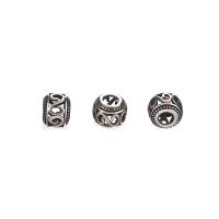 Stainless Steel Beads, Round, anoint, DIY & hollow, silver color 