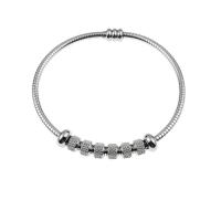 Stainless Steel Bangle, 304 Stainless Steel, with Magnet, plated, Unisex, silver color 